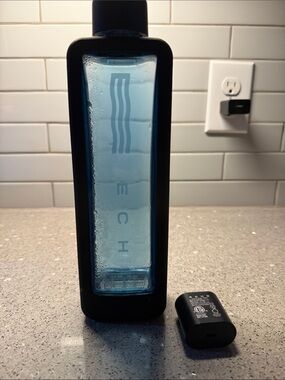 Echo Black Sleeve Water Bottle with Blue Reservoir